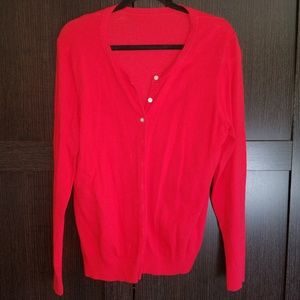 Bright Red Cardigan